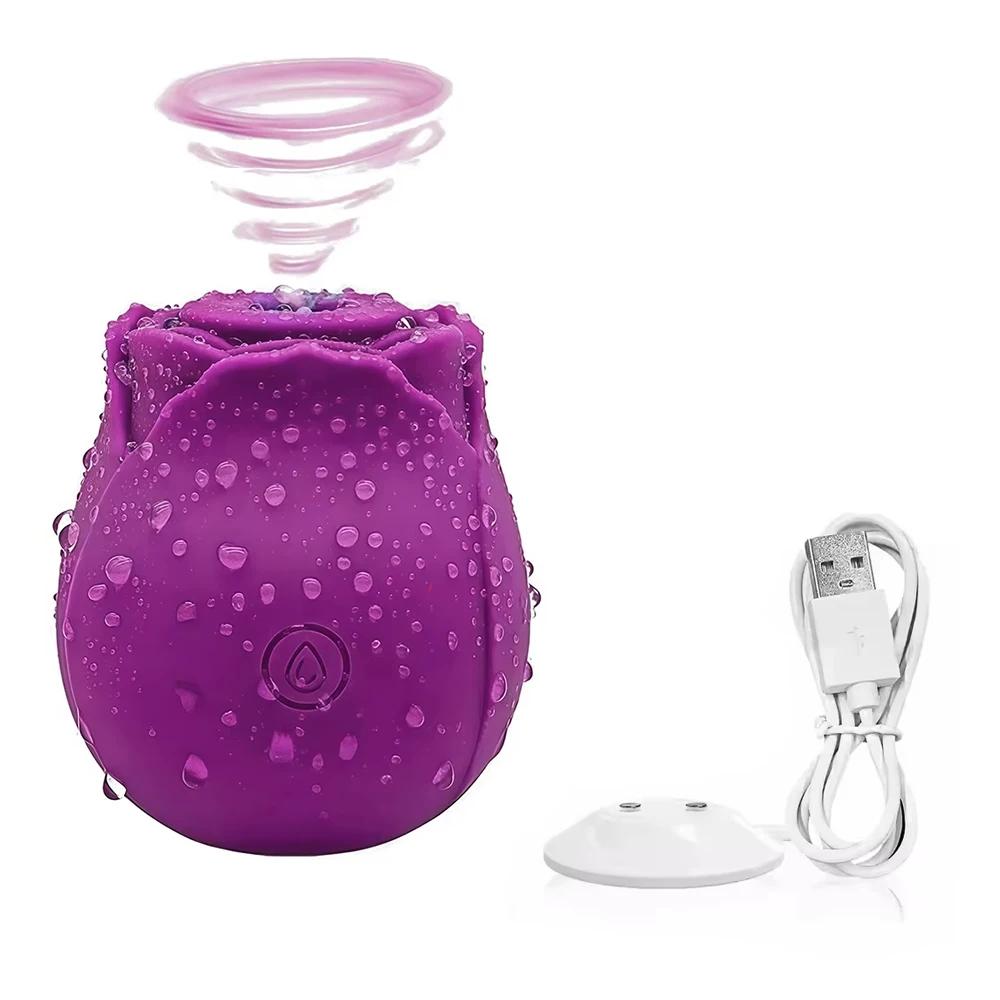 Rose Sucking Vibrator Women Powerful Vacuum Clitoral & G-Spot Stimulator for Solo Pleasure, USB Rechargeable Adult Sex Toy