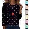 Women's Casual Long-sleeved Valentine's Day Printed Round Neck Top