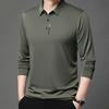Новая мужская деловая повседневная рубашка с длинными рукавами и значком, однотонная рубашка поло, модная, дышащая, удобная, универсальная
