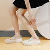 2024 Summer New Korean Mesh Hollow Out Breathable Flat Shoes White Casual Platform Knitted Shoes Sneakers Zapatillas Mujer