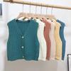 Solid Color V-neck Single-breasted Knitted Cardigan Vest Women's Spring, Autumn and Winter Retro Style Outer Vest