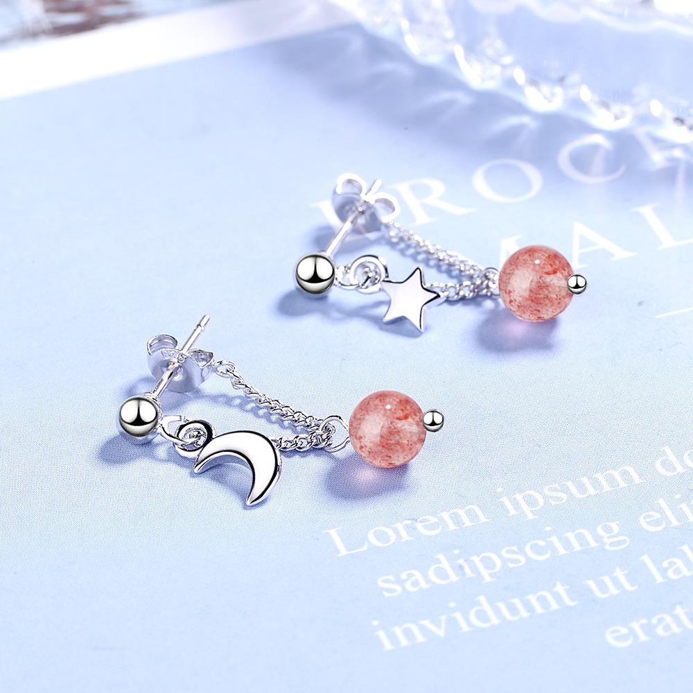 Серьги Серебряные серьги 925 пробы Геометрические серьги-гвоздики для женщин Свадебные серьги в корейском стиле S925 Изящные ювелирные изделия Тенденция