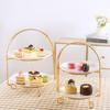 Double Layers Dessert Serving Stand Cookies Snack Tray Rack 31.5x23cm Pastry Holder