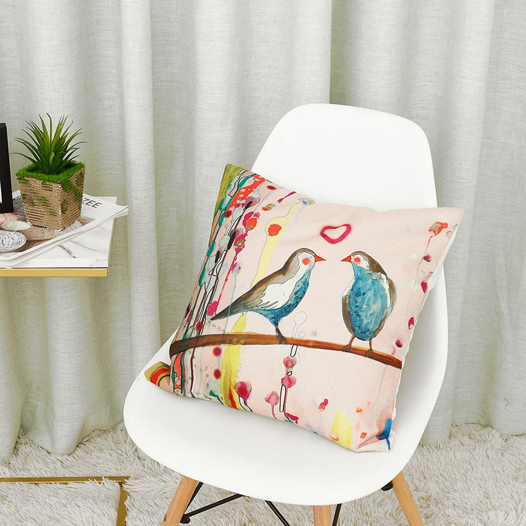 Древняя картина маслом птицы льняная наволочка наволочка подходит для автомобиля, дивана и домашнего использования