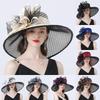 Wide Brim Phrase Women Church Hat Wide Brim Sun Hats For Wedding Tea Party Fascinator Hat Use Beach Cap Tea Party Dress Cap