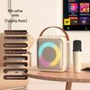 Portable Multi-Function Bluetooth Speaker with Microphone and Colorful LED Ambient Light for Home Karaoke