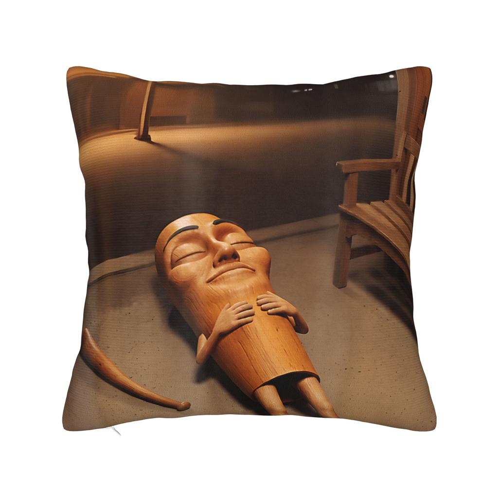 Tung Tung Sahur Chan Meme Pillowcase Printed Cushion Cover Decor Throw Pillow Case Cover Home Zippered