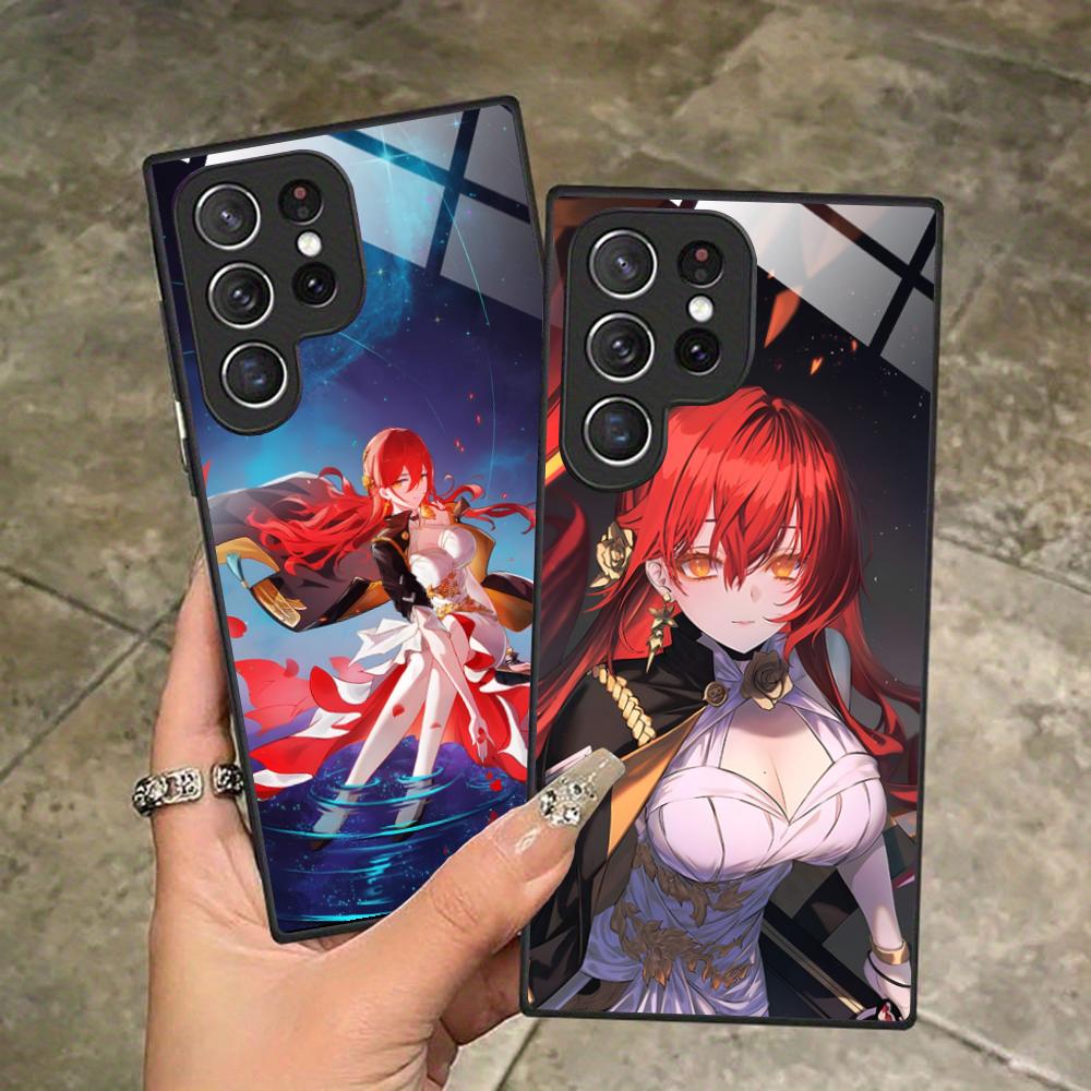 Стеклянный чехол HSR Himeko для мобильного телефона Samsung Galaxy S26 S25 S24 S23 S22 S21 S20 Note20 Plus FE Ultra Цветная крышка