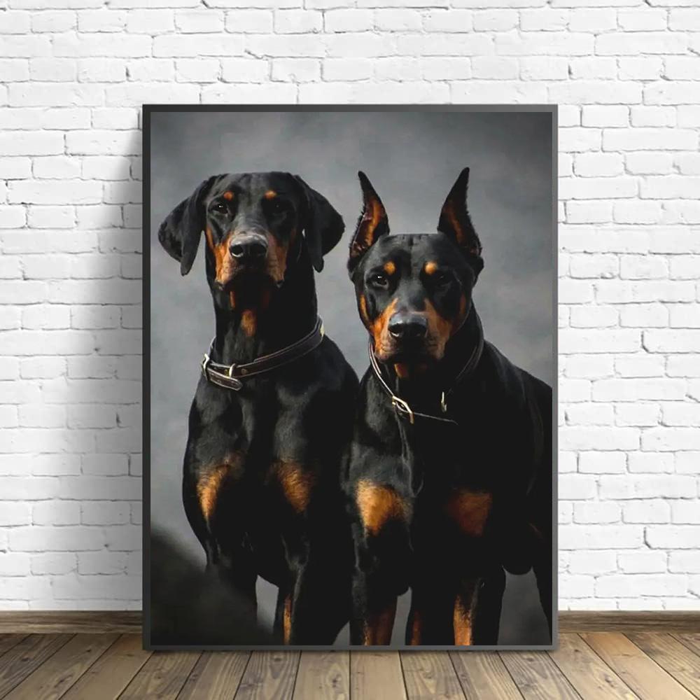 DIY алмазная живопись два добермана набор для вышивки крестом мозаика искусство алмазная живопись полный круг/квадратный алмаз украшение дома