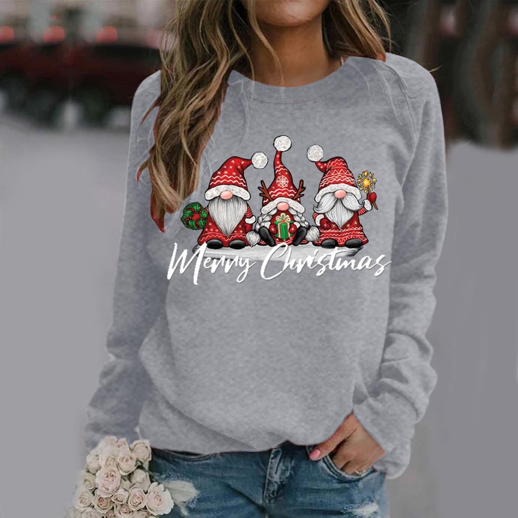 Women's Hoodies Fashion Merry Christmas Print Pullovers Long-sleeved Hooded Sweatshirt Lady Casual Oversized Loose Hoodies