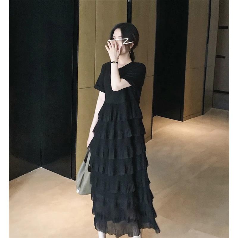 Платья-футболки больших размеров Женские хлопковые платья Свободные пляжные повседневные женские однотонные платья с круглым вырезом Узкие мягкие однотонные платья