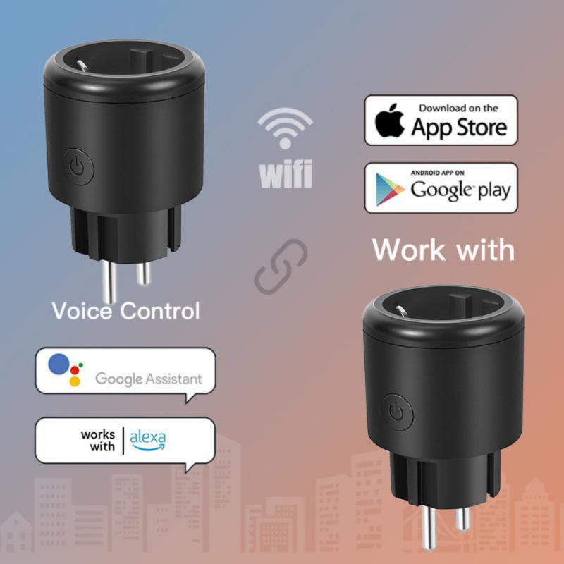 Corui 16a Wi-Fi Eu Tuya Smart Plug Беспроводной пульт дистанционного управления Голосовое управление Монитор мощности Разъем таймера Smart Life Приложение для Google Home Alexa