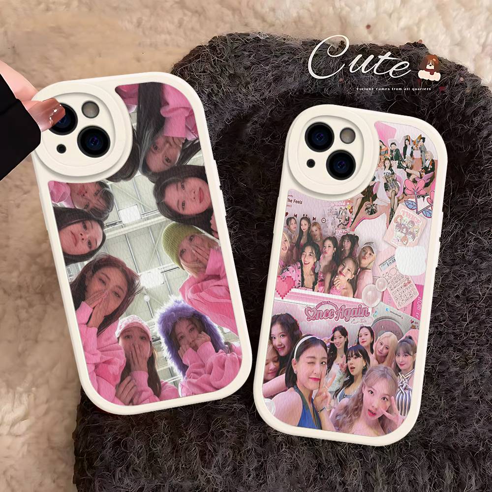 Kpop T-Twice Phone Case For IPhone 16 15 14 13 Pro Max 11 12 Plus Leather Silicone Cover