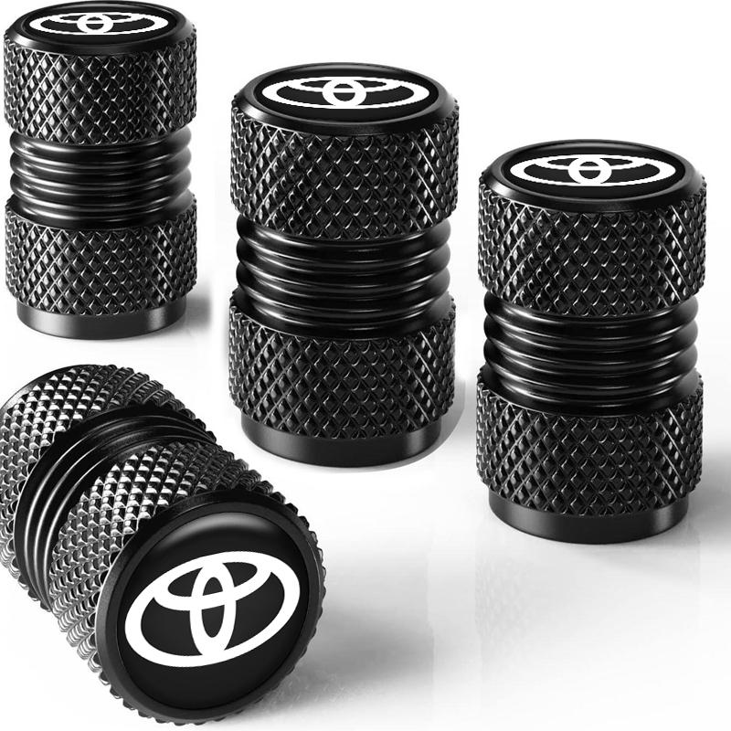 4PCS Metal Car Wheel Tire Valve Air Stem Covers For Toyota chr Corolla Camry rav4 Yaris hilux prius avensis auris Prado fortuner