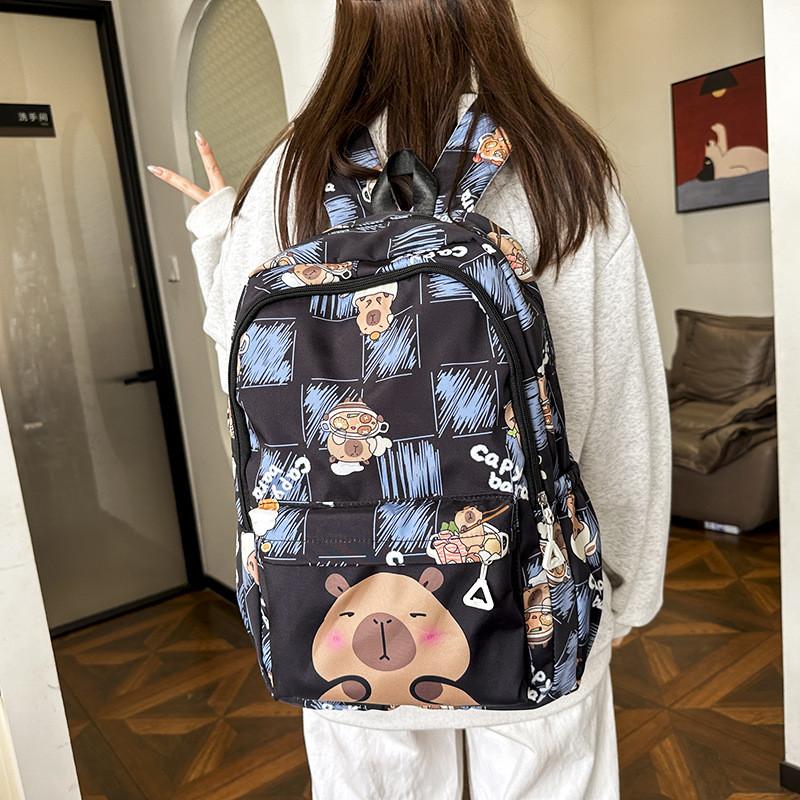 Рюкзак с принтом капибары, уличный, большой вместимости, дорожная сумка, школьный рюкзак, студенческий