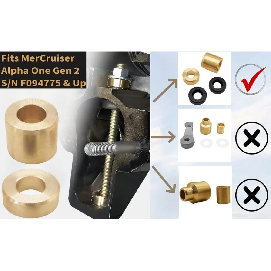 18-3760 Bell Housing Shift Shaft Bushing Kit for MerCruiser Alpha 1 Alpha One Gen 2 Sterndrives 23-806036A1