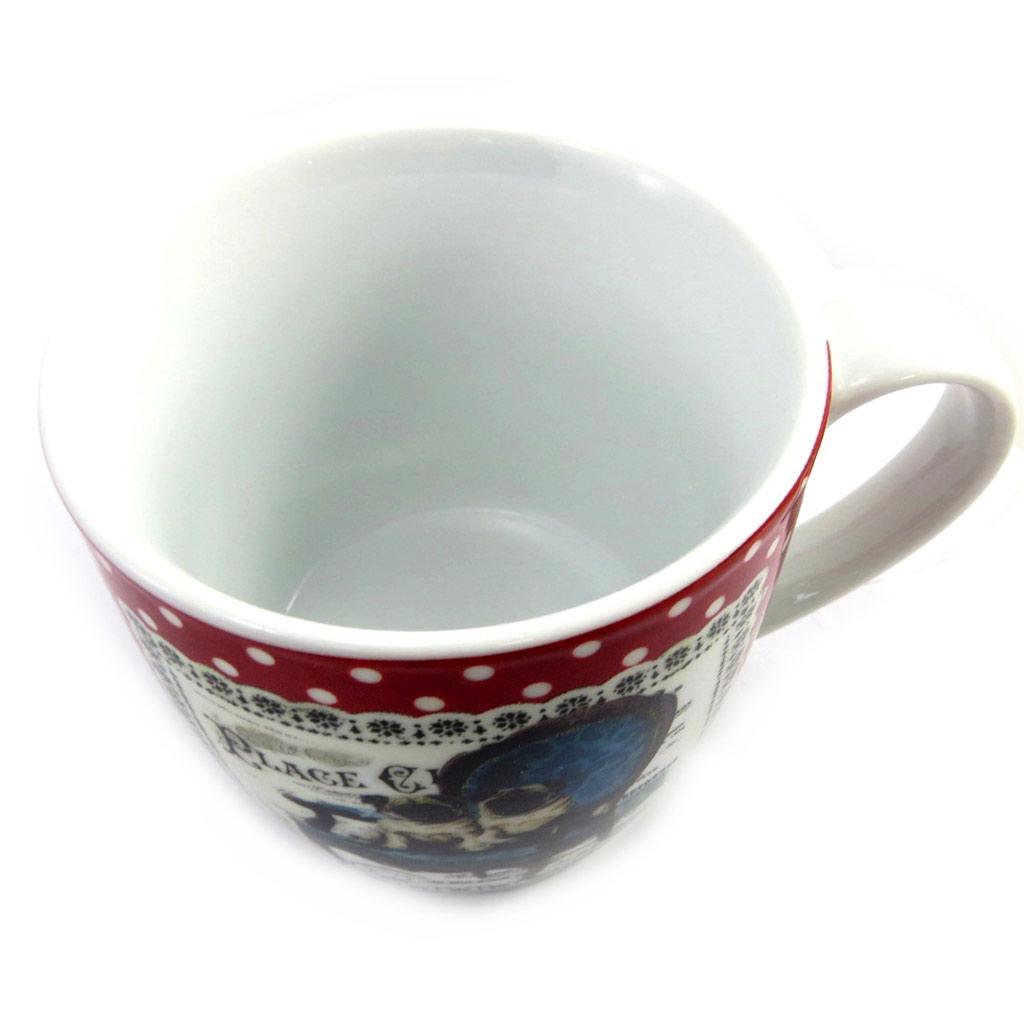 Les Trésors De Lily [M1397] - Porcelain Mug 'Belle Epoque' Red and White (dogs) - 9x9 Cm