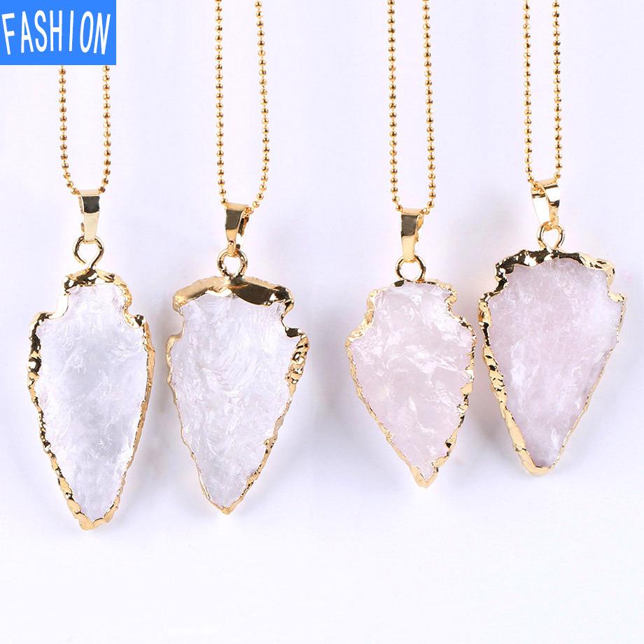 Европейское и американское ожерелье с натуральным кристаллом неправильной формы и искусственной резьбой