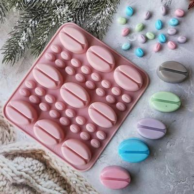 Новая силиконовая форма для шоколада в кофейных зернах, сделай сам, конфеты, печенье, желе, инструмент для выпечки, кубики льда, декор для торта, свечи, мыло, формы для подарков
