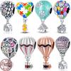 Colorful Hot Air Balloon Charms Bead Women 925 Silver Airplane House Dangle Fit Bracelet Necklace DIY Jewelry Marking