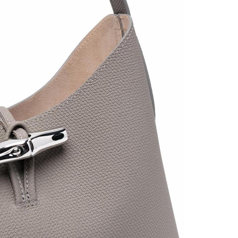 Longchamp Roseau 27 Bamboo Buckle Leather Hobo Bag Women bags Dove-Gray 10153HPNP55