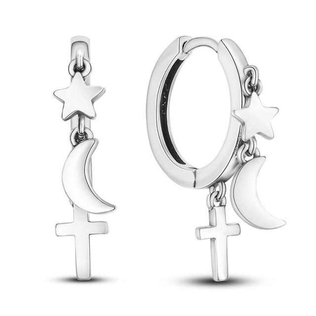 Двойные серьги-кольца, висячие серьги серебряного цвета, подходят оригинальные брендовые подвески, изысканные украшения для тела, подарок для модных женщин 