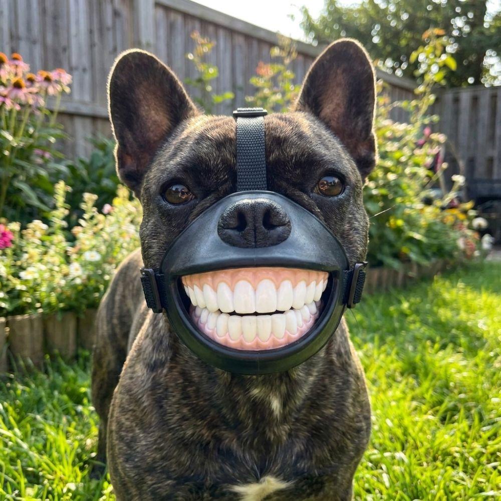 Adjustable Smiling Teeth Pet Muzzle Anti-Bite Grinning Dog Mask Dog Photo Mouth Cover Outdoor Trip