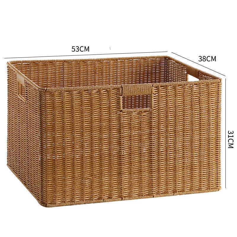 Плетеная коробка для хранения: Универсальная корзина для организации книг, журналов, закусок, игрушек и многого другого в гостиной или кабинете.