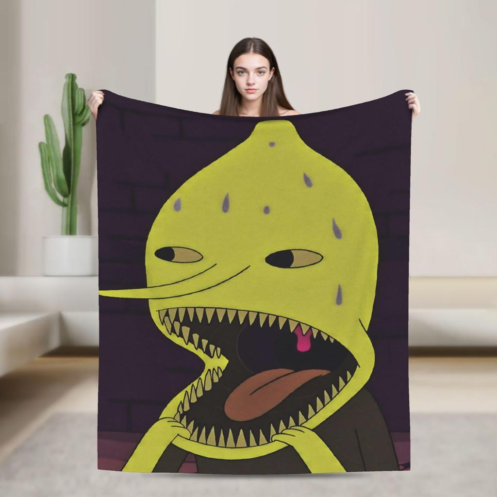 Lemongrab Unacceptable Flannel Blanket Spring Warm Soft Throw Blanket for Kids Adult Home Decor Graphic Bedspread Sofa Bed Cover