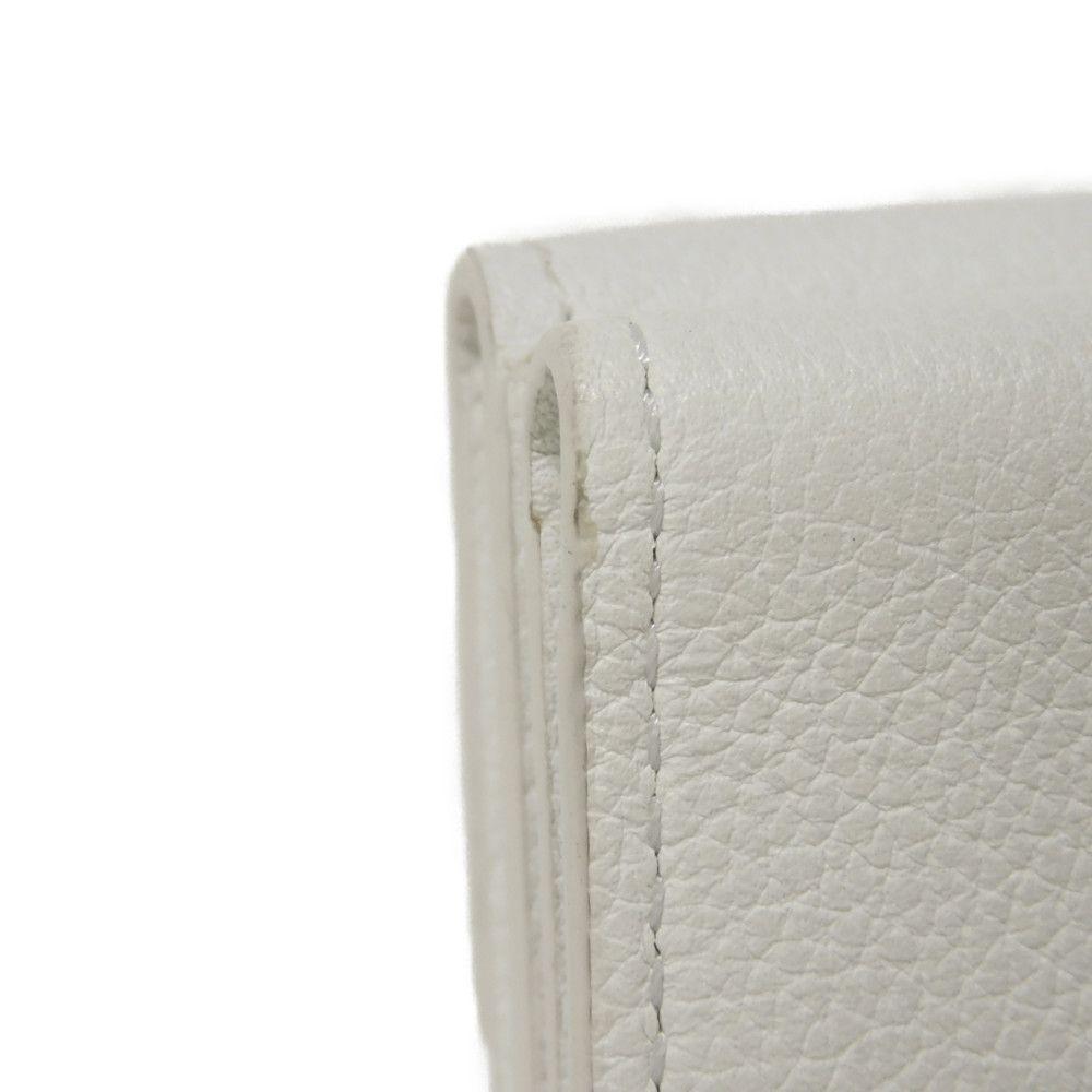 Б/у 12564 Замок Портфейль Мини M68482 7942 Япония Лимитированная Серия Телячья кожа Белый Картхолдер Кошелек для монет Логотип LV Снег