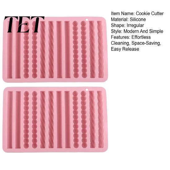 DIY Crafting Molds for Soap Silicone Twist Pretzel Mold, 12 Cavity Cake Chocolate Rod Candy Baking Tray, Compact Storage Kitchen Easy Release Ice Cube