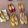 Soft Cute Candy Color Round Head Light Mouth Suede Grandma Shoes Children Flat Soft Sole Evening Wind One Pedal Mary Jane Single Shoes