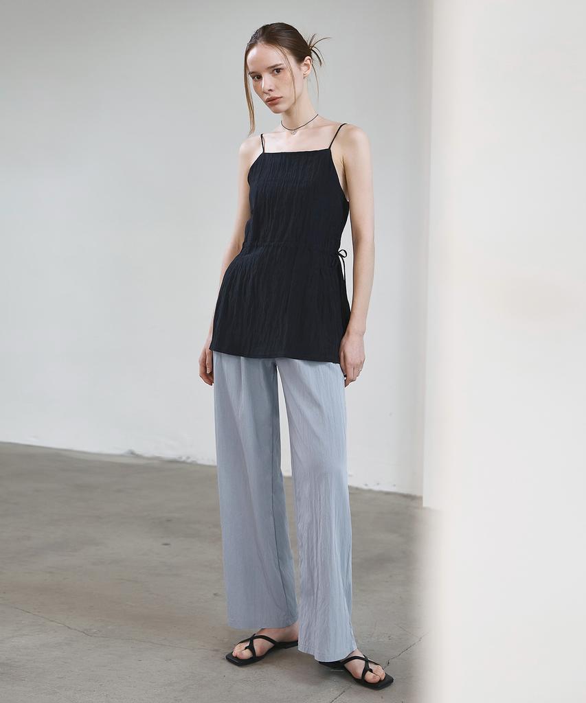 HYFVE Soft Elastic Waist Shirred Straight Fit Pants