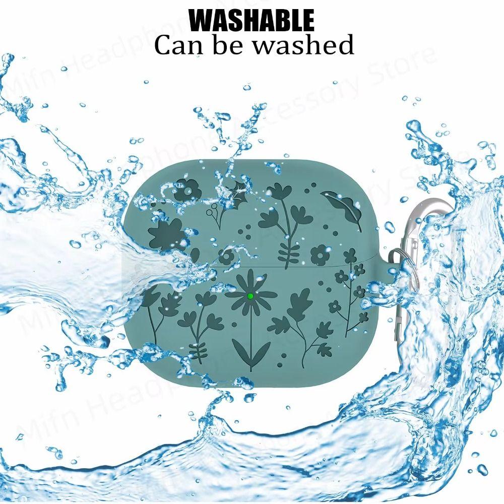Силиконовый чехол для наушников с резным рисунком цветов для Samsung Galaxy Buds 3/3 Pro