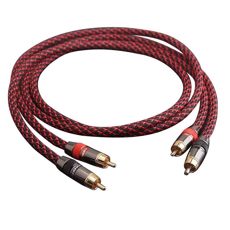 HIFI Стерео Аудио Кабель RCA 6N OFC Папа-Папа 2RCA на 2RCA Аудио Кабель с Позолоченным Разъемом Для CD УсилителяХороший продукт
