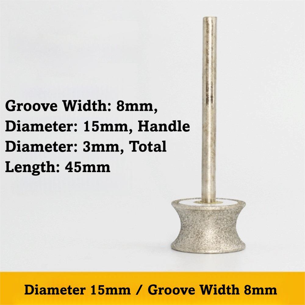 Вогнутый алмазный шлифовальный круг 2-8 мм Размер Диаметр хвостовика 3 мм Вращающийся шлифовальный инструмент Полировальный круг Керамическая заточка