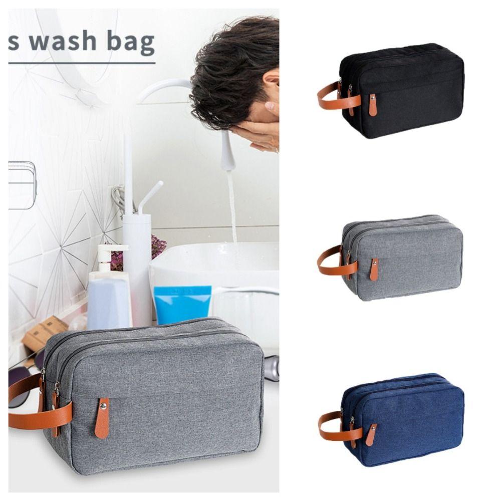 Large Capacity Make Up Bag Oxford Canvas Beauty Wash Pouch Elegant Mens Toiletry Bag Outdoor
