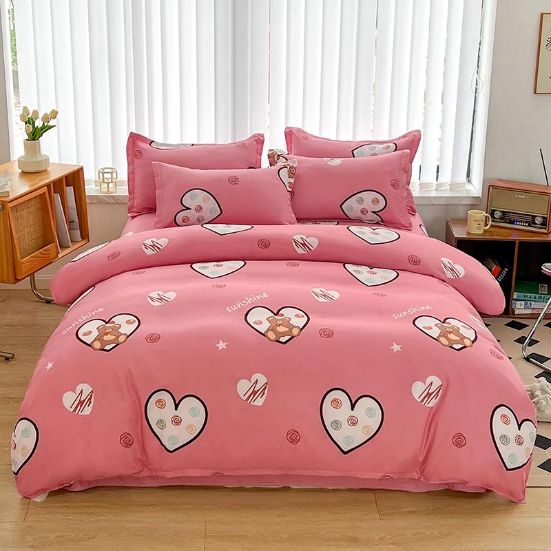Cute Panda Duvet Cover Twin Queen Size for Kids Girls Boys Room Decor,Gray Grid Bedding Set 3pcs,Cartoon Animals Comforter Cover