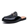 Fashion New Business Designer Italian Men Casual Shoes Brand Patent Leather Mens Half Shoes Coiffeur Mules Man Slides Slipper Zapatos