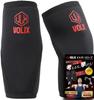 VOLIX Elbow Sleeves As If Being Muscle Training 7mm Elbow Supporter Bench Press Weight Lifting Red [Stability Assisted] (XL, Logo)