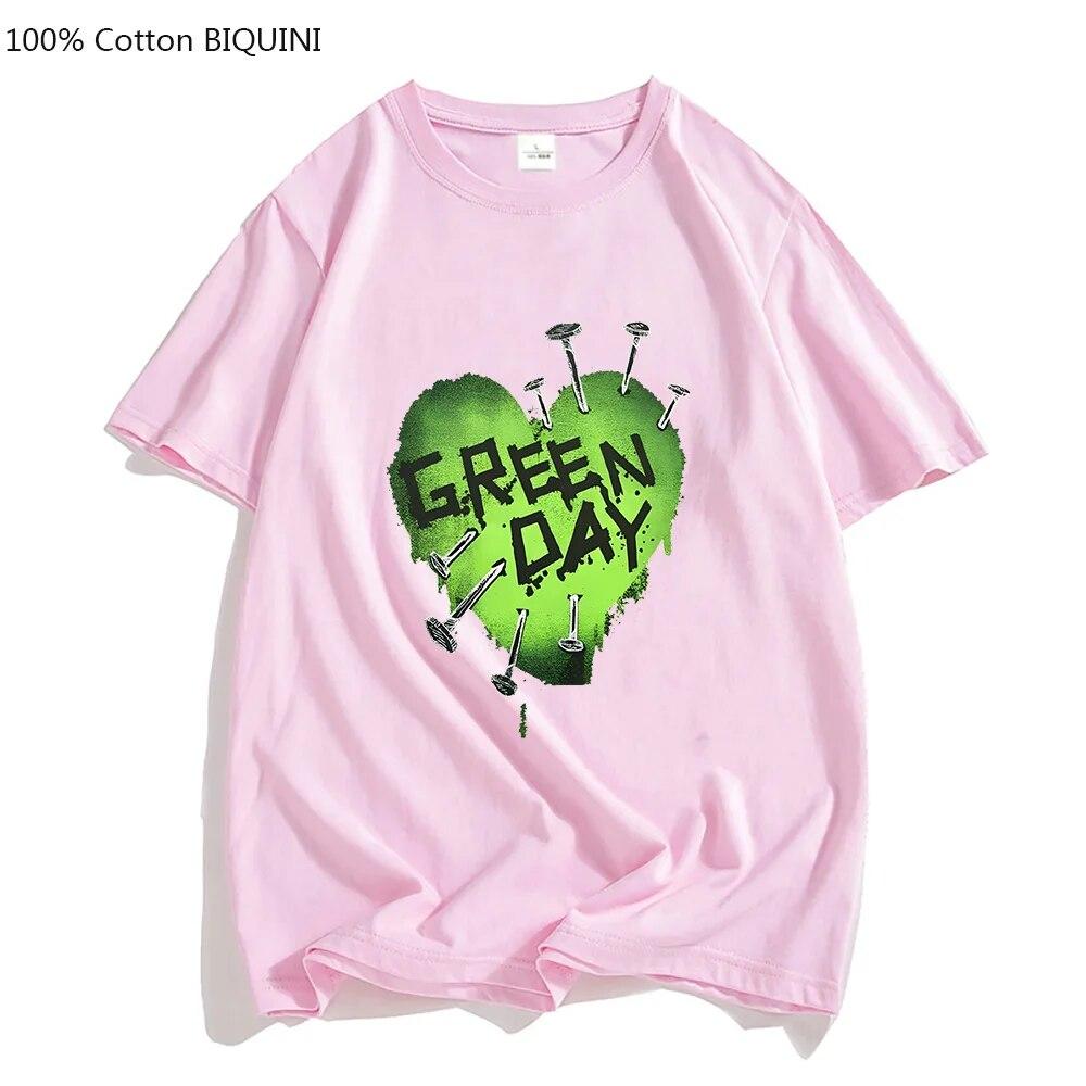 Музыка G-green Day Футболки рок-группы Унисекс Футболки унисекс из 100% хлопка Красивые футболки Unisexga Графическое чувство дизайна Aldult LOOSE