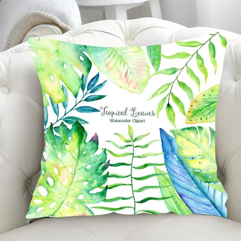 Luxury Home Decor Pillow Cover Living Room Sofa Cushion Cover Tropical Rainforest Grass Pattern Cushion Cover
