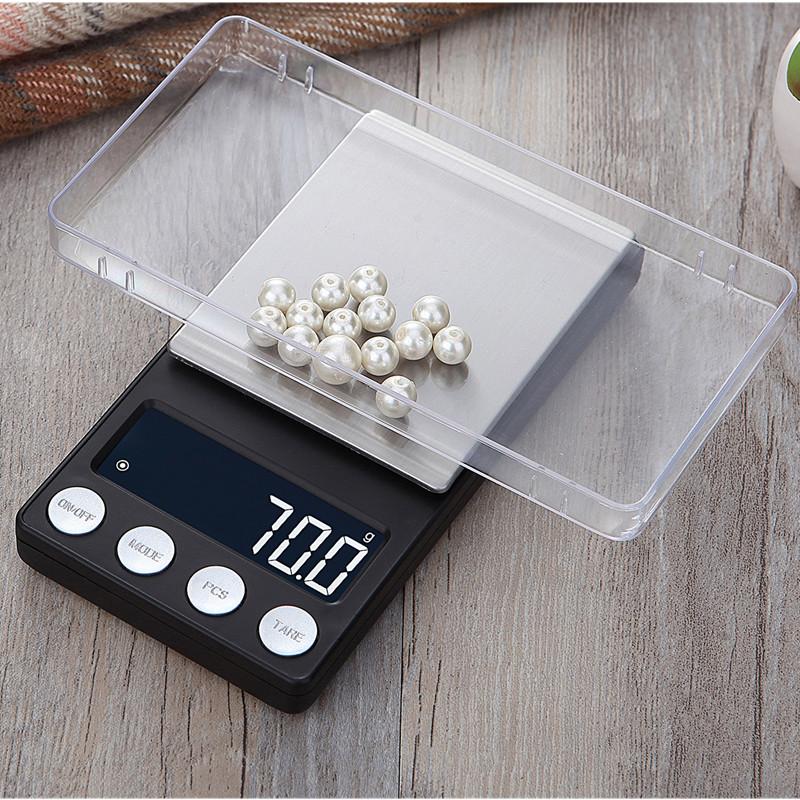 Handheld Digital Scale 500g/0.1g 200g/0.01g Balance Weighing Scale Electronic Kitchen Scale Stainless Steel Tray Jewelry Scale