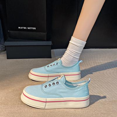 CRLAYDK модные женские кроссовки из парусины без шнурков, удобные повседневные низкие туфли на платформе, милые для ходьбы, тенниса