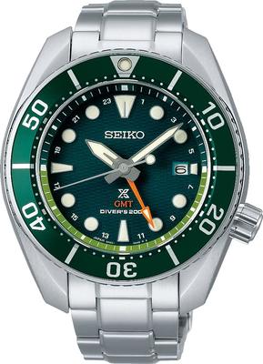 Часы Seiko Prospex DIVER SCUBA Solar GMT SBPK001 Мужские Серебристые