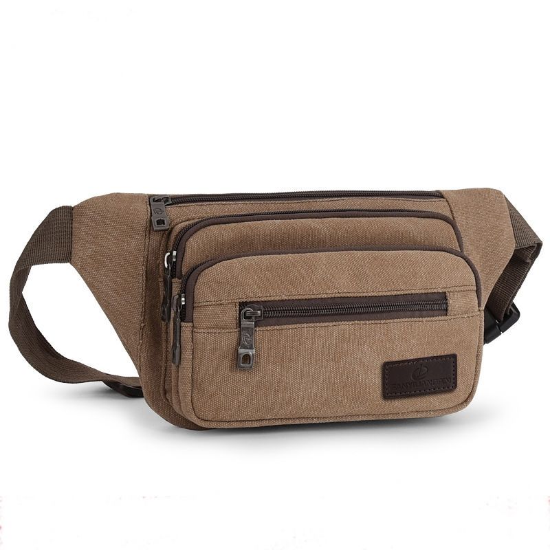 Outdoor Leisure Waist Bag Men Multi-functional Large Capacity Practical Thickened Canvas Wear-resistant Waterproof Business Cash Register