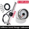 A Water Level Gauge With Water Level Sensor 52mm Water Level Meter With 7Colors Backlight 100-550mm 0-190Ohm Sensor For Oil Tank