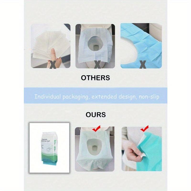10 шт. Одноразовые накладки на сиденье унитаза, Водонепроницаемые и портативные, Бумажный коврик для унитаза удлиненной длины для отеля, общественных мест, путешествий, клуба отдыха