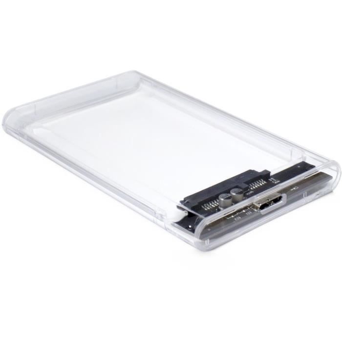 Enceinte HDD - Inter-Tech - GD-25000 - 2.5'' - USB 3.0 - Transparent