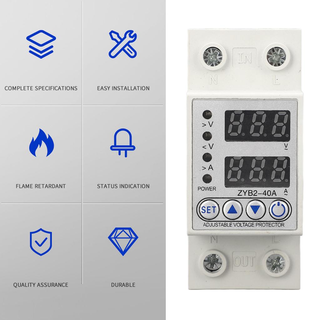 Устройство защиты от перенапряжения с автоматическим восстановлением, устройство защиты от перенапряжения 2P 220V AC 40A